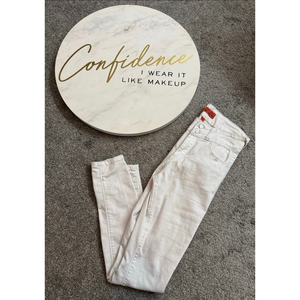 Wax Jean Women White Skinny Stretch Denim Pants Size 3/26